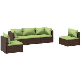 vidaXL 5 Pcs Garden Lounge Set Con Almohada