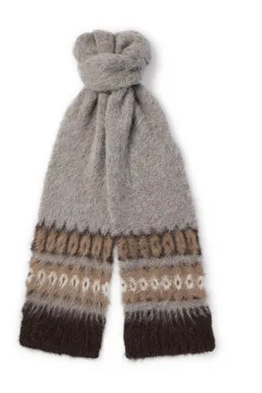 Celine Fair Isle Brushed Alpaca-Blend Scarf