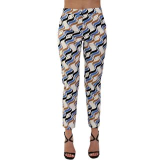 Marella Dames, Broeken, Veelkleurig, Maat: M Leer