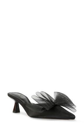 London Rag Asma Bow Embellished Kitten Heel Mule in Black at Nordstrom Rack, Size 6