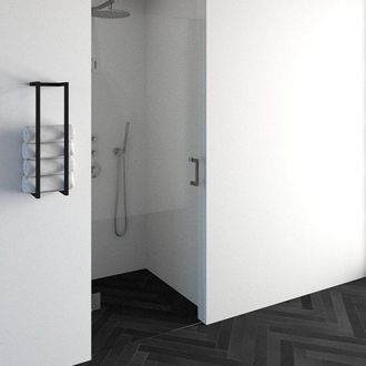 Marcel Breuer Void nisdeur helder glas 80x200 omkeerbaar incl. glascoating PVD RVS-kleurig geborsteld