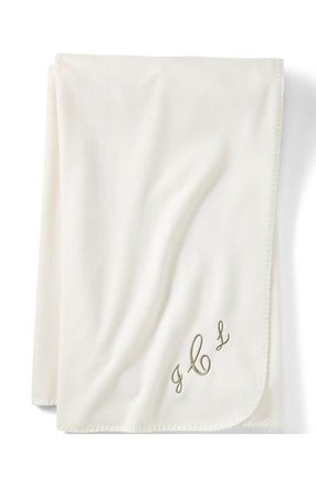 Lands End Cozy Plush Fleece Throw Blanket in Ivory at Nordstrom