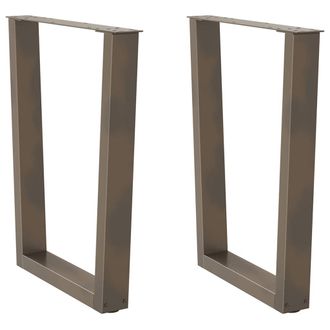 vidaXL Gambe Per Tavolo Da Pranzo A Forma Di V 2 Pz In Acciaio Naturale 60x(72-73,3) Cm - Vidaxl