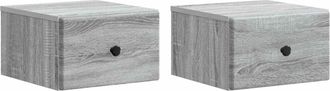 vidaXL Mesita De Noche De Pared 2 Uds. Gris Sonoma 34,5 X 33 X 20 Cm Vidaxl