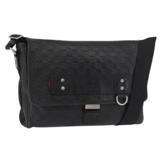 Gucci Pre-owned Cross Body Bags, female, Black, Size: ONE SIZE Pre-owned Vintage GG Canvas Shoulder Bag