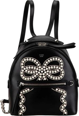 Fendi Pre-owned Mini By The Way Leren Lint Parel Rugzak - Dames - Vintage Rugzakken - Zwart - ONE Size - Leer - Vintage