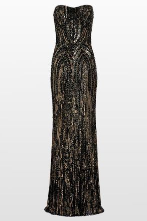 Jenny Packham Euphoria Sequin-Embellished Strapless Dress in Liquorice at Nordstrom, Size 10 Uk