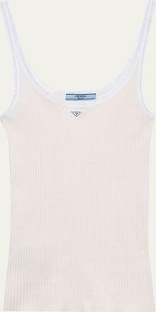 Prada Ribbed Cotton Tank Top