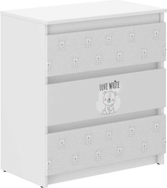 OEM C&oacute;moda Infantil R-3 Osito De Peluche Blanco