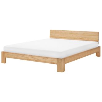 Beliani Beliani - Cama De Madera De Pino Clara 180 X 200 Cm Con Estructura Y Cabecero Royan