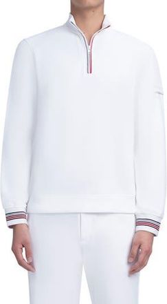 Bugatchi Comfort Cotton Quarter Zip Pullover in White at Nordstrom Rack, Size Xx-Large