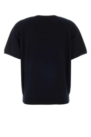 Miu Miu Womens Midnight Blue Wool Sweater Bleugrigio Exterior: Virgin Maglieria