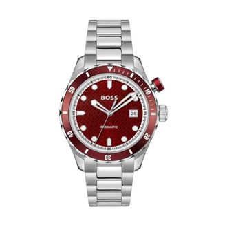 HUGO BOSS Hugo, Watches, male, Gray, Size: ONE SIZE Stainless Steel Dress Watch with Bracelet Strap