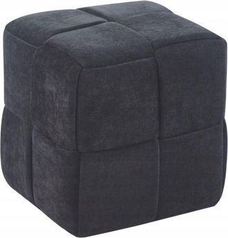 OEM Puf Cuadrado Negro Entretejido 38x38cm Para El Pasillo