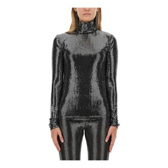Isabel Marant Joyela High-neck Top - Dames - Tops - Zwart - Maat: XS Nylon