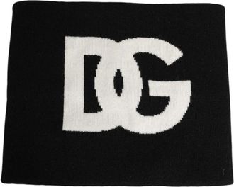 Dolce & Gabbana Cashmere Gebreide Logo Sjaal - Heren - Wintersjaals - Zwart - ONE Size - Accessoires