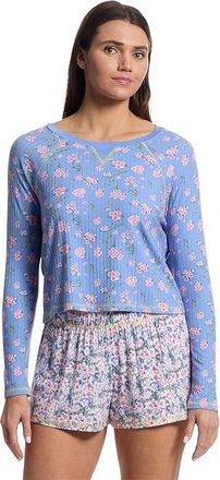 Honeydew Intimates Cuddle Crew Short Set Womens Pajama Sets Orion Mix Floral : LG, Polyester/Spandex