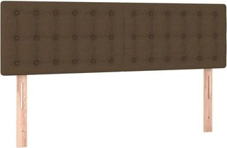 vidaXL Cabeceros 2 Unidades Tela Marr&oacute;n Oscuro 72x5x78/88 Cm Vidaxl