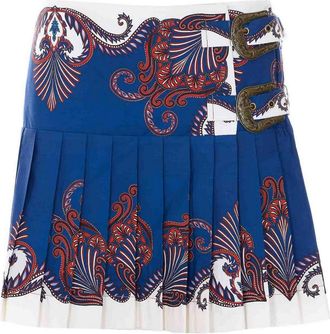 Farm Rio Arabesque Blue Arabesque Scarf Mini Skirt