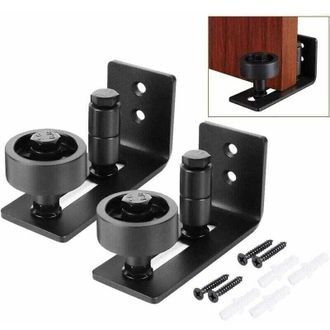 OEM Gu&iacute;a Inferior Multifuncional De 2 Piezas Para Puertas Correderas Tipo Granero - Rodillo Ajustable - Gu&iacute;a De Suelo Para Puertas Correderas -crezuo