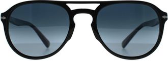 Persol Aviator Unisex Zwart Blauw Verloop Gepolariseerde Zonnebril