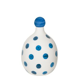 Zafferano Lido - botella de cer&aacute;mica con lunares azul zafferano