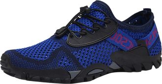 Generic Spring and Autumn Fashion Mens Mesh Wading Sneakers Mens Hiking Sneakers Hiking Mens Shoes Winter for Men (Blue, 9.5)