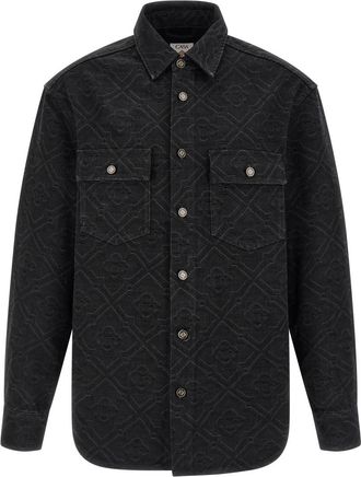 Casablanca Black Laser Monogram Denim Overshirt