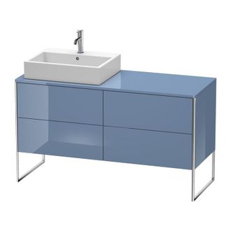 Duravit Mueble De Pared Duravit Xsquare 140,0 X 54,8 Cm, 4 Cajones, Color (frente/cuerpo): Laca De Alto Brillo Stone Blue - Xs4923l4747