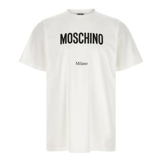 Moschino Logo Cotton T-shirt - male - Moschino - T-Shirts - White - XL - Tops