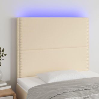 vidaXL Cabecero Con Luces Led Tela Crema 90x5x118/128 Cm Vidaxl