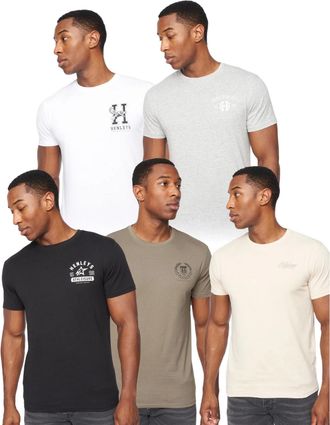 Henleys Mens Bayard T-Shirt (Pack of 5) (Multicoloured) - Multicolour Cotton - Size X-Large