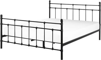 Beliani Bed Metal LYNX 160 x 200 cm (EU King Size) Black