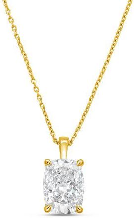 Diana M. Jewels 14kt yellow gold lab grown cushion cut diamond pendant weighing 10.00 ct on a solid bail