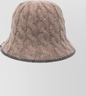Brunello Cucinelli textured knit cloche hat sequined embellishments