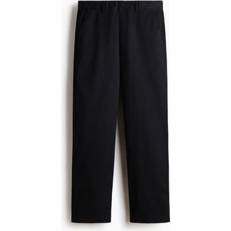 H&M Relaxed Fit Cotton Chinos in Black at Nordstrom, Size 30