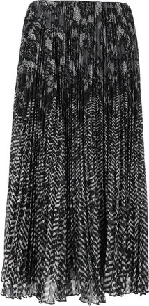 Ermanno Scervino Black Gonna Monochrome Pleated Midi Skirt