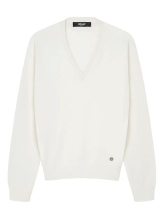 Versace Maglione con scollo a V - Bianco