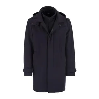 Fay Jassen, Heren, Blauw, XL, Leer, Morning Coat Travel Jacket