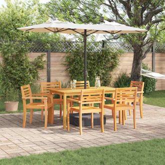 vidaXL Conjunto De Comedor De Jard&iacute;n 7 Pcs Marr&oacute;n