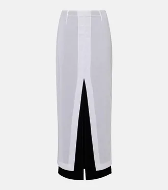 The Row Iphora layered cotton maxi skirt