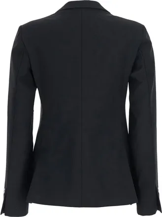 Merci Double-Breasted Tech Fabric Blazer - Black