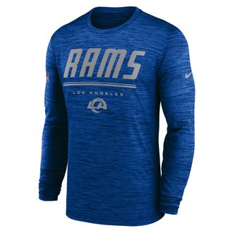 Nike Los Angeles Rams Sideline Team Issue Velocity Nike Mens Dri-FIT NFL Long-Sleeve T-Shirt in Blue | 02EQ4NP9X-CH4