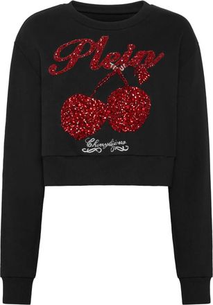 Philipp Plein cherries embellished sweatshirt - Black