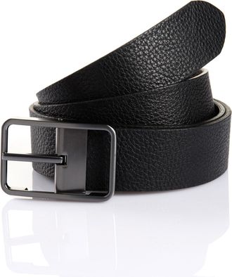 Monti Lederg&uuml;rtel MONTI ETON, Herren, Gr. 11,5, schwarz (schwarz, braun), Obermaterial: 50% Rindsleder, 50% Polyurethan, G&uuml;rtel Lederg&uuml;rtel, leicht matt, st