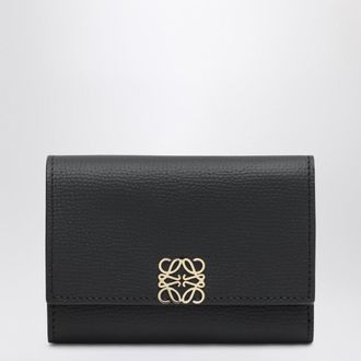 Loewe Small Anagram wallet in black grained leather