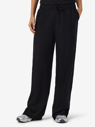 Noisy May Jogger Pants NOISY MAY NMLEILANI NW LOOSE PANTS WVN NOOS, Damen, Gr. XL, N-Gr, schwarz, Web, Obermaterial: 77% Viskose, 23% Leinen, unifarben, regular