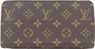 Louis Vuitton Marron Coated Canvas Long Wallet (Bi-Fold) (Pre-Owned)
