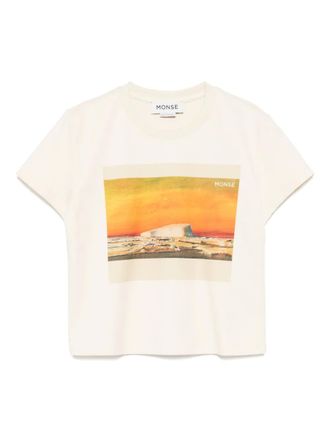 Monse Postcard T-shirt - women - Cotton/Elastane - M - Neutrals
