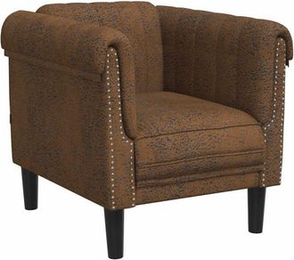 vidaXL Sill&oacute;n De Cuero Sint&eacute;tico De Ante Marr&oacute;n Vidaxl